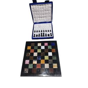 Juego de Ajedrez de Lujo con Incrustaciones de Mármol Negro, Piezas Hechas a Mano, Tablero de Piedra Semipreciosa, Juego de Mesa para Decoración del Hogar, Regalo - Product Image 2