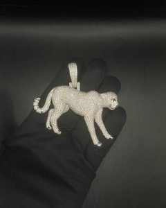 925 Sterling Silver Iced Moissanite Leopard Pendant Trendy <b>Animal</b> Charm Rhodium Plated Unisex Party Jewelry - Product Image 3