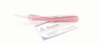 Rasoir manuel rose à rasage unique avec logo personnalisé en gros Rasoir droit pliable en plastique en acier durable pour les soins personnels