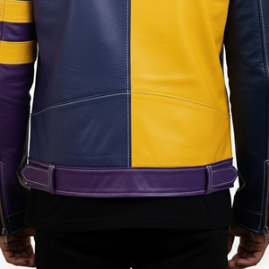 Veste d'hiver unisexe pour homme, design color block, veste en cuir véritable pour homme, col montant, respirante, de haute qualité, personnalisable - Product Image 6