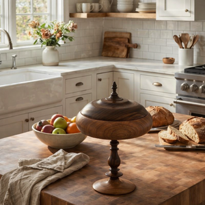 Plateau de service rustique vintage en bois fait main, créations anciennes, ustensile de cuisine, centre de table, support à gâteau spécial Aïd - Product Image 6