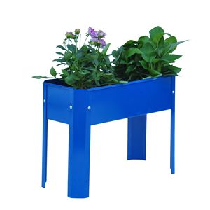Metallo blu elevato giardino letto grande scatola per vaso di fiori per giardino giardino per giardino giardino giardino giardino con giardino ortaggi e fiori Set di 2 - Product Image 2