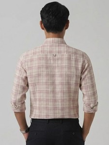 Chemise de travail ODM tissée à carreaux pour homme, décontractée, respirante, à manches longues, col rabattu, en sergé, idéale pour l'été - Product Image 4