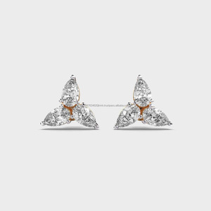 Boucles d'oreilles Marquise Diamond IGI/GIA Lab Grown Boucles d'oreilles en or 14kt Bijoux en diamant Boucles d'oreilles de mariage Lab Created - Product Image 1