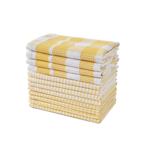 Essuie-tout en coton écologique à carreaux verts, réutilisable, 100 % coton, 50x70cm, vente en gros, fabricant, exportateur - Product Image 4
