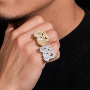 Bague personnalisée pour homme avec numéro, en argent 925, sertie de moissanite, style hip-hop de luxe, bijoux personnalisés - Product Image 2