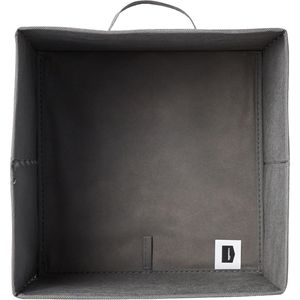 Contenitori portaoggetti a cubo con maniglie, in tessuto pieghevole, confezione da 6, 10,5"x10,5"x11", bianco/strisce grigio chiaro - Product Image 2