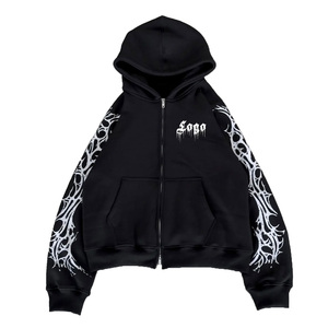 OEM 2026 Nouveau Sweat à Capuche Zippé Streetwear Personnalisé avec Logo Brodé Homme Femme Manches Unies Imprimées Oversize en Coton Molletonné - Product Image 4