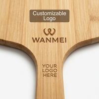 Pala para Pizza de Bambú Orgánico con Mango, Paleta para Pizza para Hornear, Transferir y Servir, Tabla de Pizza para Cocina, Logotipo Personalizado