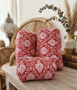 Bolsa de Cosméticos Pequeña Acolchada con Estampado Bohemio, Bolsa de Maquillaje con Cierre, Estuche de Tela para Organizador de Viaje - Product Image 4