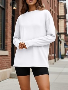 Camiseta de algodón lisa de alta calidad para mujer - Product Image 6