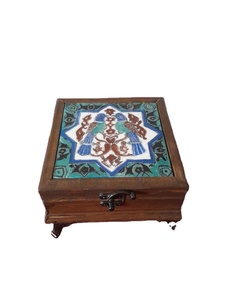 HAND ALL DESGIAN NATURAL WOODEN Premium Printed Home Caja de especias de mesa de madera con compartimentos separados para especias y frutas - Product Image 3