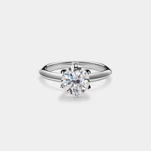 Round Cut 925 Sterling <b>Silver</b> Halo <b>Solitaire</b> Moissanite Engagement <b>Ring</b> with Claw Setting Gold Plated Hidden Band Promise <b>Ring</b> - Product Image 3