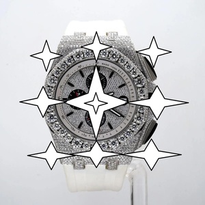 Luxury Men's Stainless Steel Mechanical Watch Analog Dial Glass <b>Chronograph</b> White Silicone Band 41mm Square Case Push Button - Product Image 1