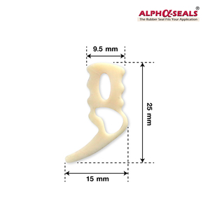 Joints d'étanchéité en caoutchouc silicone QH Alpha Seals pour températures extrêmes ASRSQHM6015x25 OEM Nakhon Pathom Couleur Crème Hauteur 25mm - Product Image 2