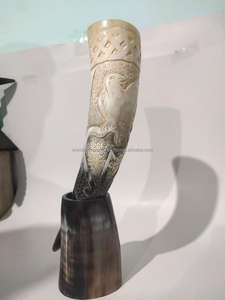 Corne à boire, corne naturelle médiévale artisanale avec support en bois BY WONDER OVERSEAS - Product Image 4