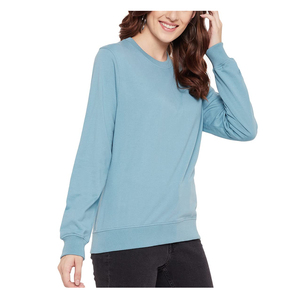 Sudadera de Forro Polar para Mujer, Cuello Redondo, Manga Larga, Resistente al Viento, con Bordado, Tejido de Poliéster/Algodón - Product Image 5