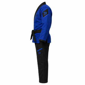 Kimono de BJJ bleu pour homme, coupe classique, 100% polyester, séchage rapide, vêtements d'arts martiaux pour adultes, ceinture noire incluse - Product Image 3