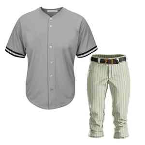 Pantalon de baseball pour homme rayé 100% polyester coupe classique avec ceinture et poches Vêtements toutes saisons - Product Image 4