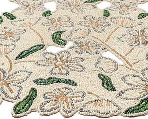Chemin de table tricoté perlé brodé à la main avec motifs raffinés pour mariage, fête, baby shower, décoration de table de cuisine et de maison - Product Image 4