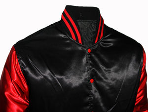 Veste d'hiver en satin tendance personnalisée pour hommes, prix bas, couleur unie, veste de baseball en satin pour hommes, faible MOQ - Product Image 4