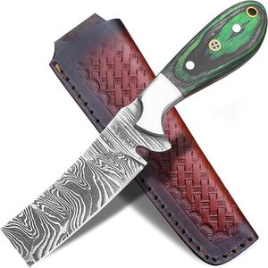 มีดล่าสัตว์ดามัสกัสทำมือ OEM ราคาประหยัด ขนาด 8 นิ้ว ใบมีดแบบ Fixed Blade ด้ามไม้ ฟูลแทงค์ คุณภาพระดับอุตสาหกรรม - Product Image 1