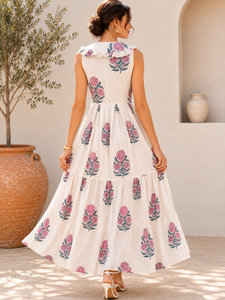 2023 New Arrivals Summer Eco-Friendly Women's Casual Bohemian Floral Floor-Length <b>Dress</b> Tie Dye Gypsy Chic <b>Viscose</b> Lace Leopard - Product Image 6