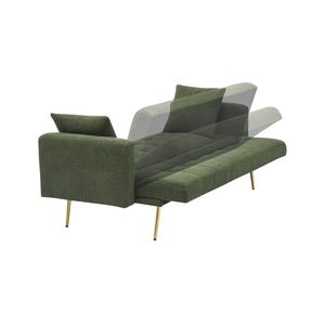 Divano Letto in Tessuto Teddy Fleece Verde da 71,7 Pollici con Cuscini Decorativi Attraenti, Compagni Perfetti per Comfort e Stile - Product Image 6