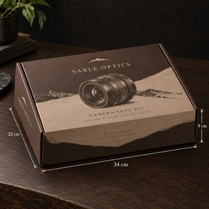 Caja de Embalaje de Cartón Corrugado Impresa Personalizada para Kit de Lentes de Cámara SABLE - Product Image 5
