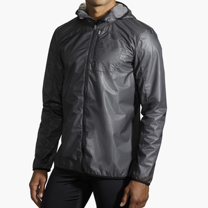 <b>Men's</b> Hooded Windproof Sporty <b>Jacket</b> Regular Fit Polyester Zipper Closure Solid Color Autumn Outerwear - Product Image 1