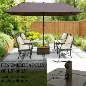 Support de base pour parasol de terrasse marron, support de parasol extérieur (base uniquement) - Product Image 2