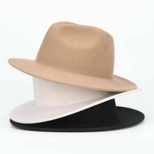 Chapeau Fedora en polyester tendance pour femmes et hommes, style classique, décontracté, à large bord, chapeau jazz - Product Image 2