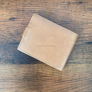 Nouvelle usine en gros 100% portefeuille en cuir véritable Simple Style Vintage fait à la main hommes véritable cuir pleine fleur carte de crédit portefeuille - Product Image 4