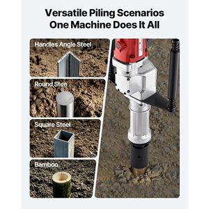2200W Electric T <b>Post</b> <b>Driver</b> Powerful Handheld Pile <b>Driver</b> for Fence 2.17 In/55mm & 2.76 In/70mm Sleeves Met - Product Image 6