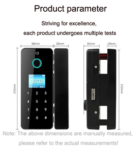 Offre Spéciale : Serrure à pêne dormant sans clé Tuya App, contrôle par application Tuya, pour <span class=keywords><strong>porte</strong></span> en verre avec boîtier en PVC, accès par empreinte digitale et carte, pour la maison et l'hôtel - Product Image 3