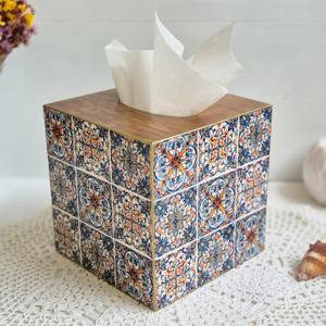 กล่องใส่กระดาษทิชชูลายไม้สไตล์อินดัสเทรียล กล่องใส่กระดาษทิชชูลายไม้สไตล์เมืองสำหรับตกแต่งภายในสไตล์ลอฟท์ กล่องใส่กระดาษทิชชูขายส่ง - Product Image 2