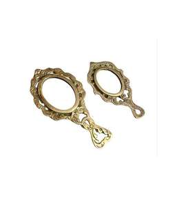 Espejo de mano de latón con mango, espejo compacto de latón puro para maquillaje, portátil para viajes, para el cuidado personal y tocador - Product Image 6