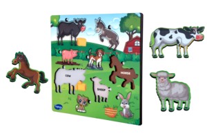 Rompecabezas de Animales de Granja Toysaga para Niños Pequeños de 2 a 4 Años, Juguete Educativo con Piezas Grandes e Impresión a Todo Color - Product Image 1