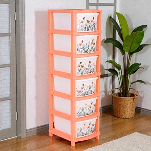 <b>6</b> Tier Plastic Storage <b>Drawer</b> Cabinet Modern Kitchen Bathroom Kids Room Jewelry Clothing Organizer Standing Type Rectangle Shape - Product Image 6