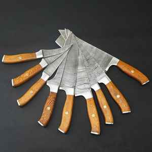 Juego de Cuchillos de Chef de Acero de Damasco de Alta Calidad, 9 Piezas, Hechos a Mano, con Mango de Madera, para Uso en la Cocina, Venta Directa de Fábrica - Product Image 4
