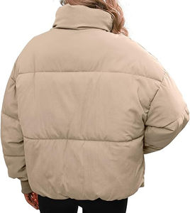 Veste matelassée épaisse à capuche à manches longues pour femmes, imperméable, respirante, logo personnalisable sur le devant, OEM, polyester, coton - Product Image 6
