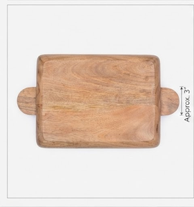Wooden <b>Square</b> Tray With Three Green Enamel Compartments Rustic Design Handle - Product Image 4