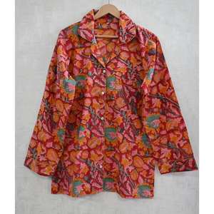 Ensemble de pyjama en coton respirant à imprimé floral fait main pour un confort quotidien - Product Image 2