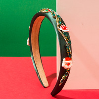 Serre-tête de Noël orné de strass, bandeau Alice festif, accessoires de cheveux de fête pour femmes