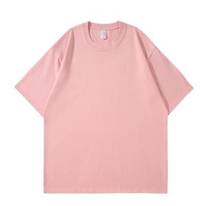 T-shirt en coton épais à grammage élevé pour homme, coupe oversize avec épaules tombantes, col doux, confortable et respirant, uni, pour un style décontracté - Product Image 2