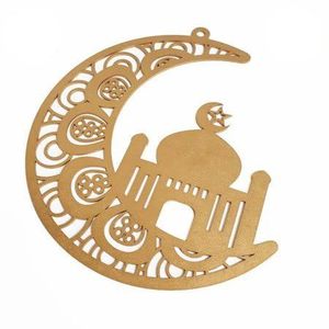 Decoración Islámica de Lujo para el Hogar, Decoración de Luna Creciente de Madera, Decoración de Luna y Estrella de Madera, Letrero de Madera Eid Mubarak, Letrero de Madera Premium para Eid - Product Image 4