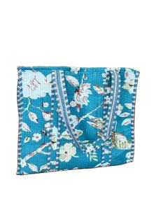 ATITHI ART Cotton Quilted <b>Tote</b> Bag Eco Friendly Reusable Soft Padded Shopping Travel Daily Carry Lightweight <b>Zipper</b> Closure - Product Image 1