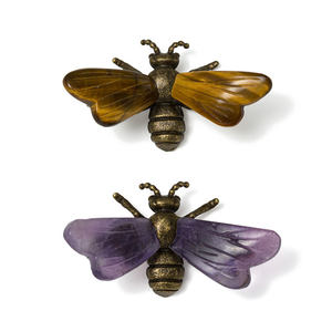 Vente en gros, Meilleures ventes : Magnifique et charmant bijou de guérison en cristal d'améthyste sculpté en forme d'abeille œil de tigre, magnifique cristal - Product Image 2