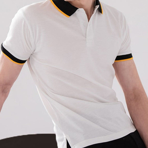เสื้อโปโลคอวีผู้ชาย สีเบจ ผ้าฝ้าย แขนสั้น ทรงปกติ สวมใส่สบาย สีพื้น ผ้าถัก ระบายอากาศได้ดี - Product Image 3