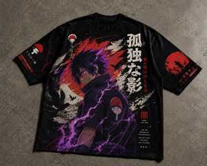 Camiseta de Anime Japonés Personalizada, 100% Algodón, Cuello Redondo, Manga Corta, Corte Holgado, Anti-Pilling, Informal, Marca Privada, Ropa OEM - Product Image 2